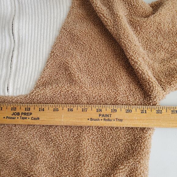 Anthropologie Women Dolan Sherpa Quarter Zip Pullover L Casual Neutral Cozy - Picture 10 of 12